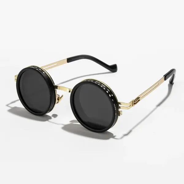 ND2-400 Adjustable Dimming Glasses Alloy Sunglasses for Outdoor Driving - Gold2
