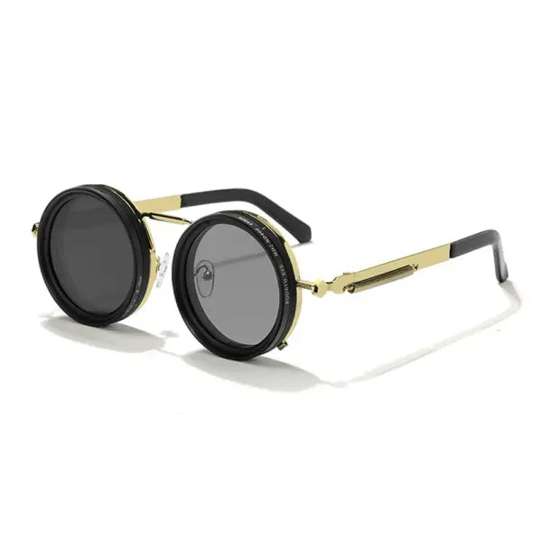 ND2-400 Adjustable Dimming Glasses Alloy Sunglasses for Outdoor Driving - Gold1