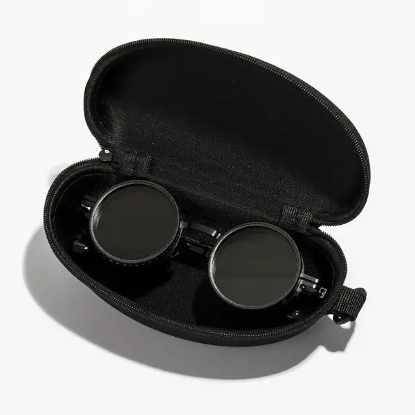 ND2-400 Adjustable Dimming Glasses Alloy Sunglasses for Outdoor Driving - Black2 with Case