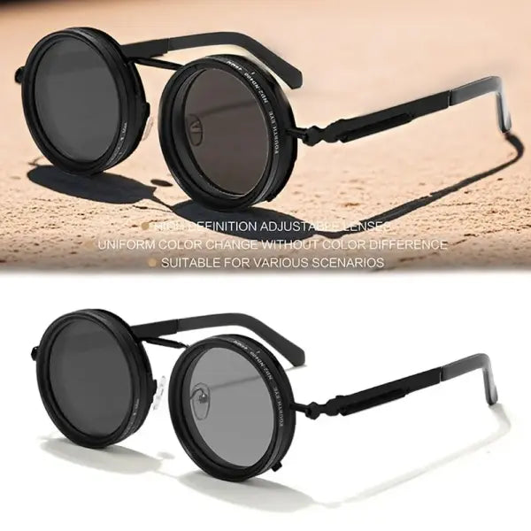 ND2-400 Adjustable Dimming Glasses Alloy Sunglasses for Outdoor Driving