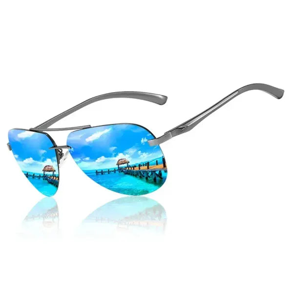 Sunglasses men metal alloy with nose pads for driving UV400