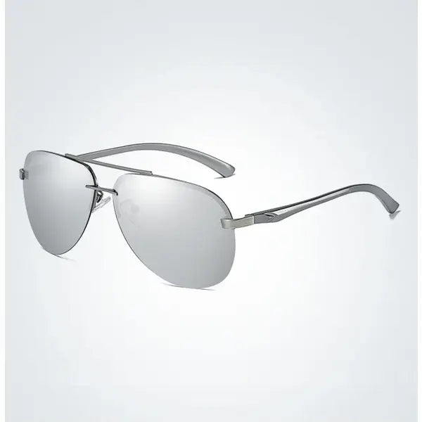 Sunglasses men metal alloy with nose pads for driving UV400 - 3-Gun-Silver / As Picture