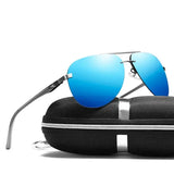 Sunglasses men metal alloy with nose pads for driving UV400