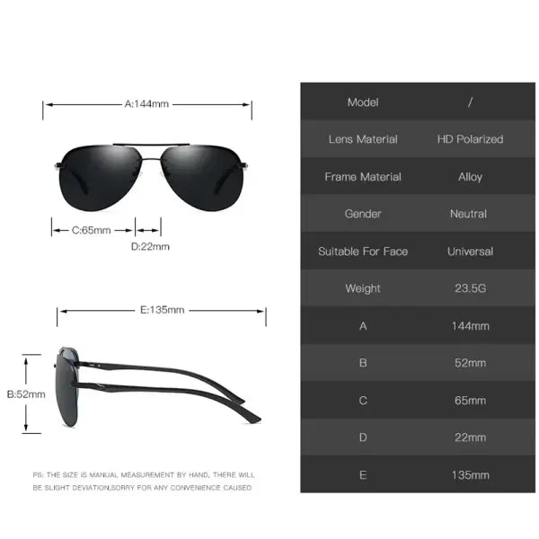 Sunglasses men metal alloy with nose pads for driving UV400