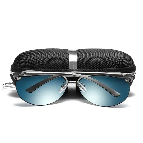 Sunglasses men metal alloy with nose pads for driving UV400