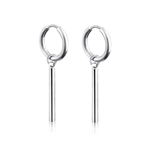 New Punk Stainless Steel Chain Hoop Earrings – Trendy Goth Hip Hop Pendants - Z0001-12