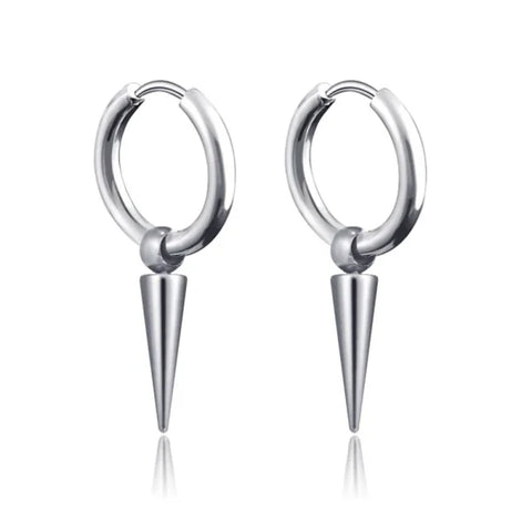New Punk Stainless Steel Chain Hoop Earrings – Trendy Goth Hip Hop Pendants - Z0001-26