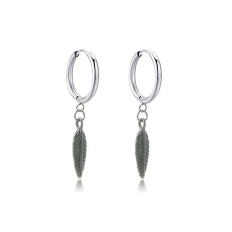 New Punk Stainless Steel Chain Hoop Earrings – Trendy Goth Hip Hop Pendants - Z0001-30