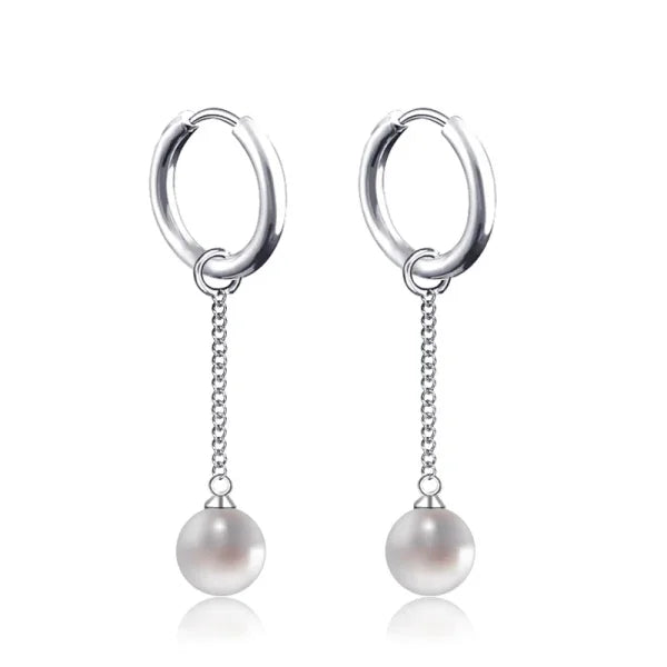 New Punk Stainless Steel Chain Hoop Earrings – Trendy Goth Hip Hop Pendants - Z0001-18