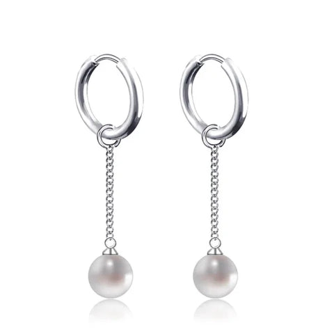 New Punk Stainless Steel Chain Hoop Earrings – Trendy Goth Hip Hop Pendants - Z0001-18