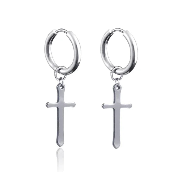 New Punk Stainless Steel Chain Hoop Earrings – Trendy Goth Hip Hop Pendants - Himpall