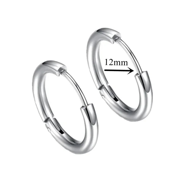 New Punk Stainless Steel Chain Hoop Earrings – Trendy Goth Hip Hop Pendants - Z0001-03