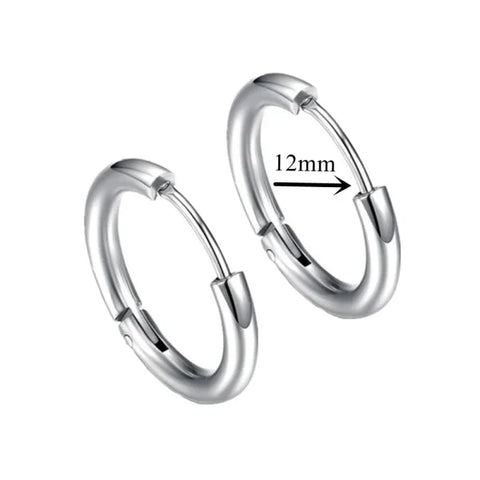 New Punk Stainless Steel Chain Hoop Earrings – Trendy Goth Hip Hop Pendants - Z0001-03