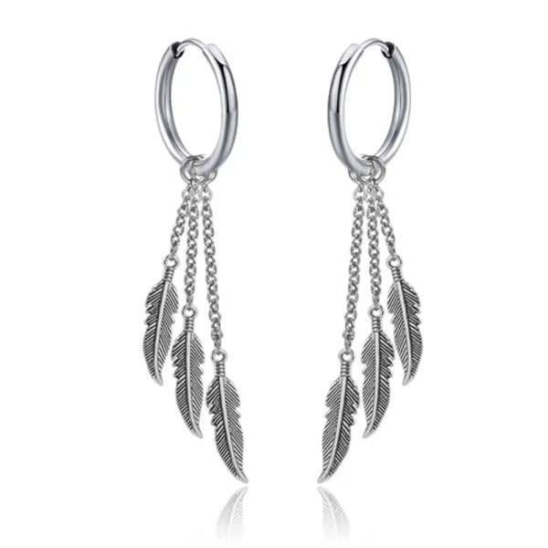 New Punk Stainless Steel Chain Hoop Earrings – Trendy Goth Hip Hop Pendants - Z0001-24