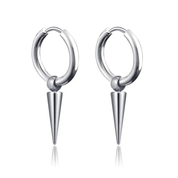 New Punk Stainless Steel Chain Hoop Earrings – Trendy Goth Hip Hop Pendants