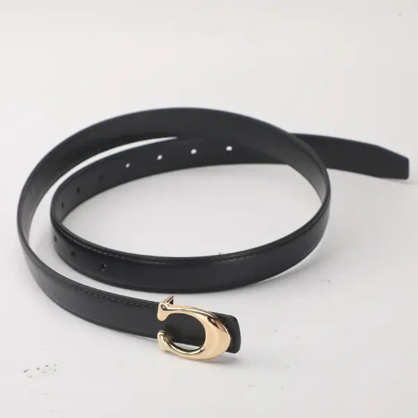 Smooth Buckle Belt PU Leather Women Business Casual