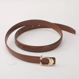 Smooth Buckle Belt PU Leather Women Business Casual