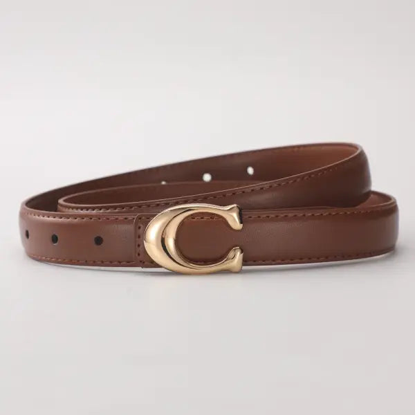 Smooth Buckle Belt PU Leather Women Business Casual - 2 / 105CM