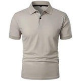 New Solid Color Polo Shirt Men’s Short Sleeve Button Tshirts Lapel Lightweight Streetwear Sport Casual Tops