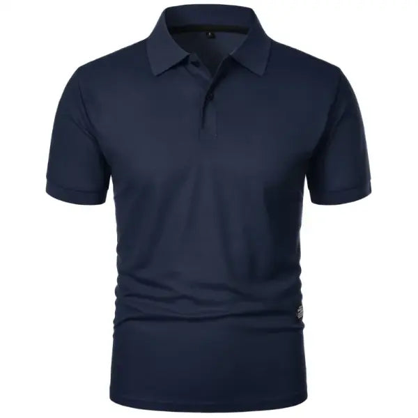 New Solid Color Polo Shirt Men’s Short Sleeve Button Tshirts Lapel Lightweight Streetwear Sport Casual Tops