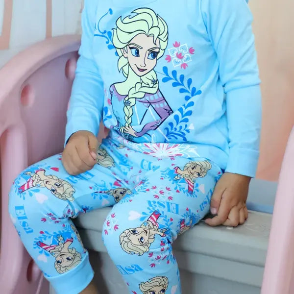 New Spring Autumn Children’s Clothing Sets girl Sleepwear Clothes Kids Pajamas Set Baby Girls Cotton Anna Elsa Cartoon