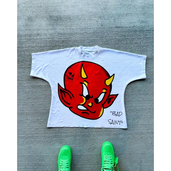 New Streetwear Men Women Harajuku Vintage Cross Graphic Print Oversized T Shirt Goth Casual Cotton Drop Sleeve Short