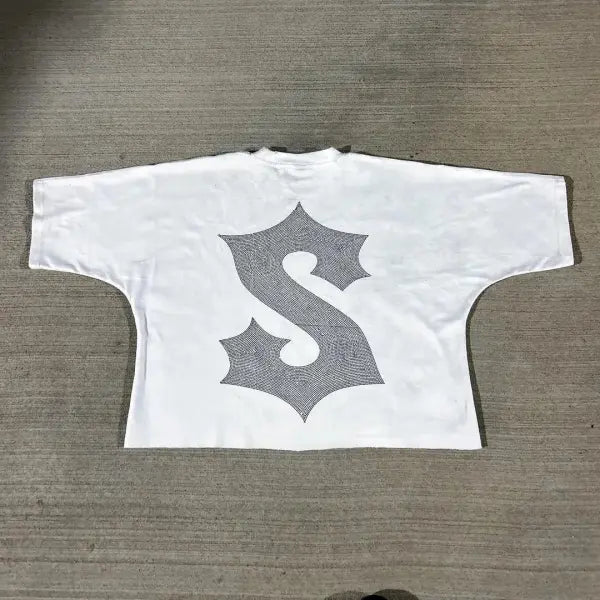 New Streetwear Men Women Harajuku Vintage Cross Graphic Print Oversized T Shirt Goth Casual Cotton Drop Sleeve Short