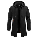 Men Winter Zipper Hooded Oversize Jacket Polyester Outdoor Warmth - black / S