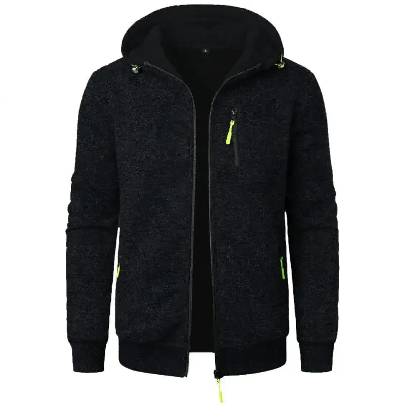 New Streetwear Men’s Long Sleeve Sweatshirts for Men Zipper Hooded Oversize Winter Warm Jacket Coat Outdoor Tracksuit