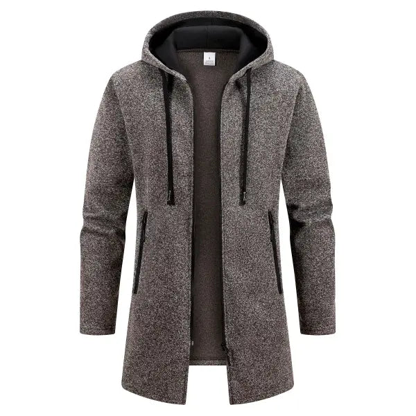 Men Winter Zipper Hooded Oversize Jacket Polyester Outdoor Warmth - coffee / S