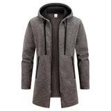 Men Winter Zipper Hooded Oversize Jacket Polyester Outdoor Warmth - coffee / S