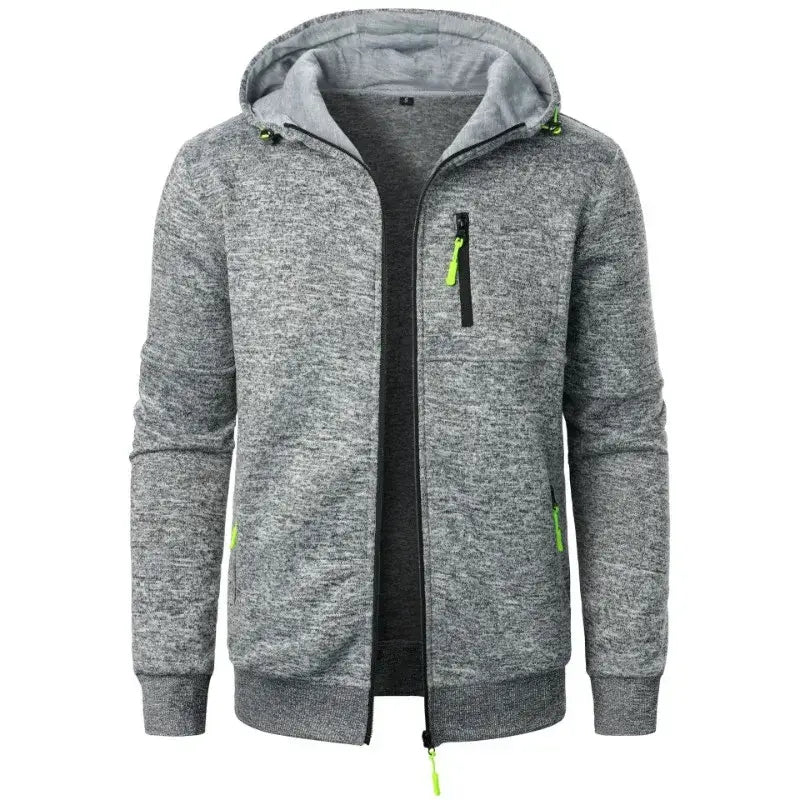 New Streetwear Men’s Long Sleeve Sweatshirts for Men Zipper Hooded Oversize Winter Warm Jacket Coat Outdoor Tracksuit