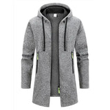 Men Winter Zipper Hooded Oversize Jacket Polyester Outdoor Warmth - light gray / S