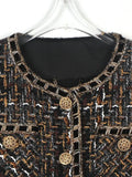 Liu Shishi Retro Tweed Jacket Single Breasted Office Lady Style