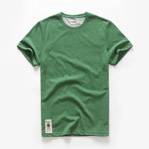 New Summer Men’s t-shirt Cotton Solid T shirt Men Causal O-neck Basic tshirt Male High Quality Classical tops - Green20