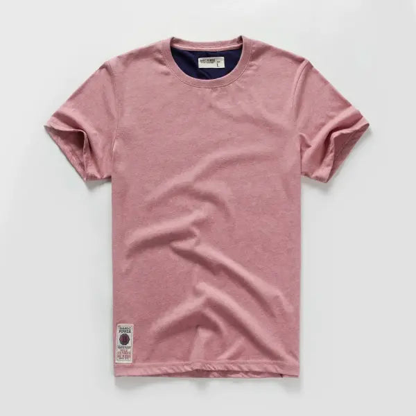 Men’s Premium 100% Cotton T-Shirt – Classic Crew Neck Basic Tee High-Quality Solid Color Casual Summer Top - FloRed62