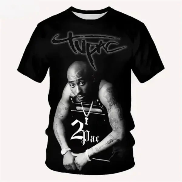 New T-Shirt Harajuku Men T-Shirt Fashion 2pac Graphic T Shirts Hip Hop Men’s T-Shirts Summer Tops T-Shirts Man Designer