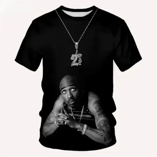 New T-Shirt Harajuku Men T-Shirt Fashion 2pac Graphic T Shirts Hip Hop Men’s T-Shirts Summer Tops T-Shirts Man Designer