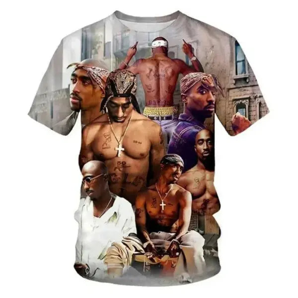 New T-Shirt Harajuku Men T-Shirt Fashion 2pac Graphic T Shirts Hip Hop Men’s T-Shirts Summer Tops T-Shirts Man Designer