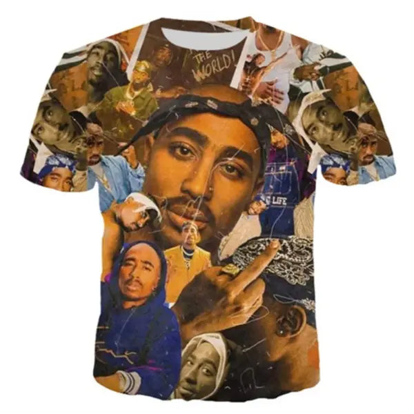 New T-Shirt Harajuku Men T-Shirt Fashion 2pac Graphic T Shirts Hip Hop Men’s T-Shirts Summer Tops T-Shirts Man Designer