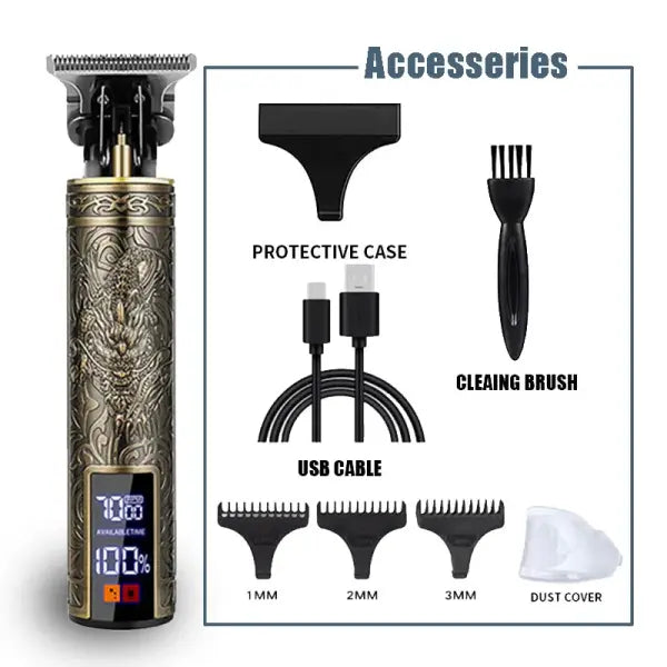 New！T9 Electric Hair Trimmer/Accessories | USB Professional Shaver | 0mm Bald Fade Cutting Machine Portable for Men