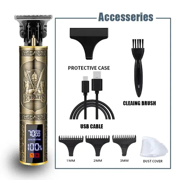 New！T9 Electric Hair Trimmer/Accessories | USB Professional Shaver | 0mm Bald Fade Cutting Machine Portable for Men