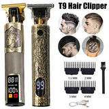 New！T9 Electric Hair Trimmer/Accessories | USB Professional Shaver | 0mm Bald Fade Cutting Machine Portable for Men