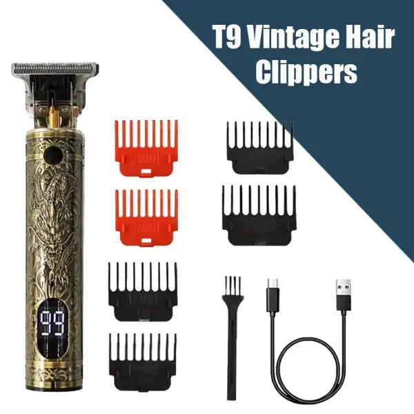 New！T9 Electric Hair Trimmer/Accessories | USB Professional Shaver | 0mm Bald Fade Cutting Machine Portable for Men