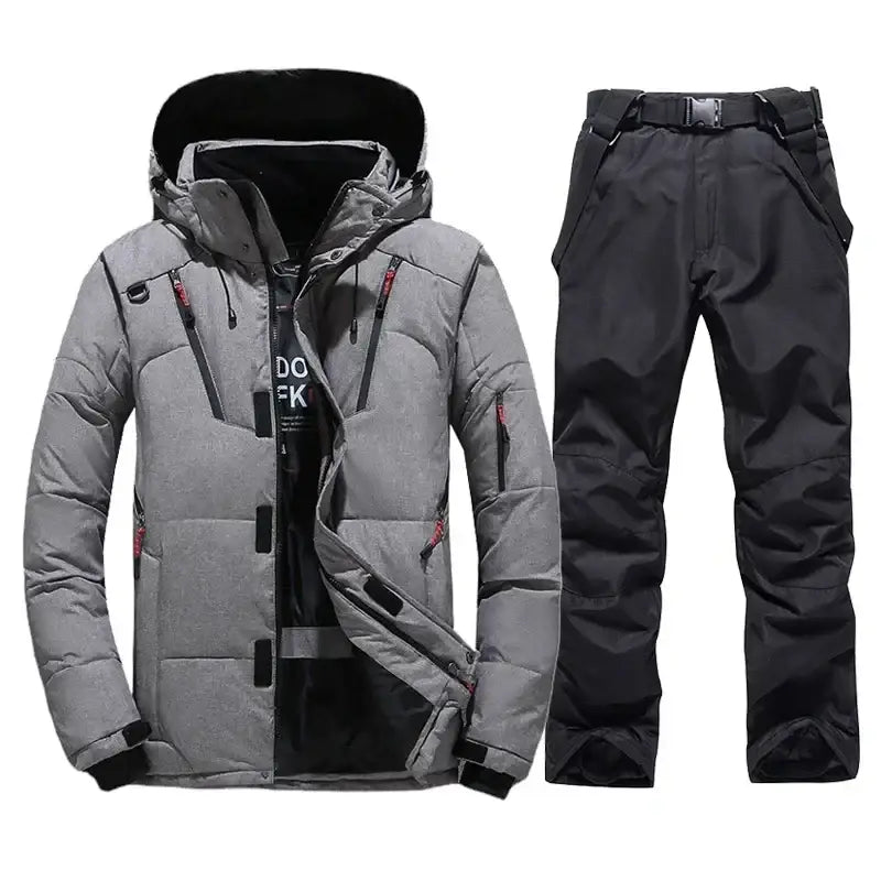 New Thermal Winter Skiing Down Jacket Ski Suit Men Snowboard Bibs Pants Warm Set Male Snowmobile Clothing For Wear