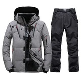 New Thermal Winter Skiing Down Jacket Ski Suit Men Snowboard Bibs Pants Warm Set Male Snowmobile Clothing For Wear