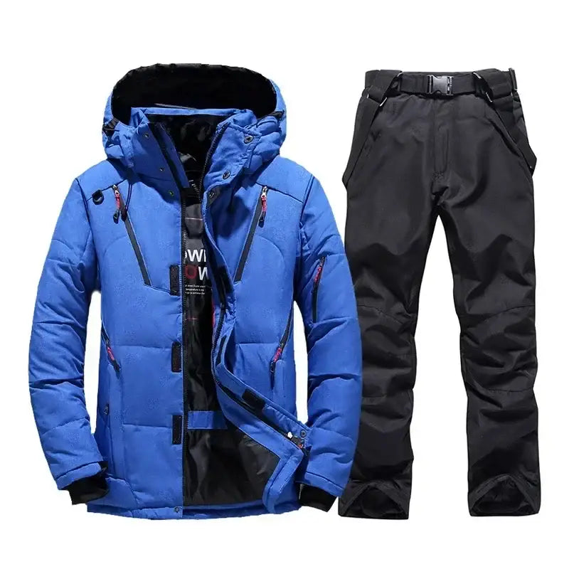 New Thermal Winter Skiing Down Jacket Ski Suit Men Snowboard Bibs Pants Warm Set Male Snowmobile Clothing For Wear