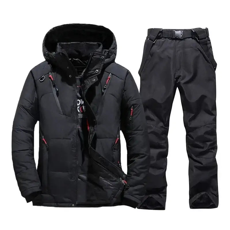 New Thermal Winter Skiing Down Jacket Ski Suit Men Snowboard Bibs Pants Warm Set Male Snowmobile Clothing For Wear