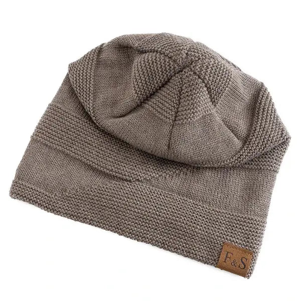 Unisex winter beanie acrylic knit fur lined warm cold weather