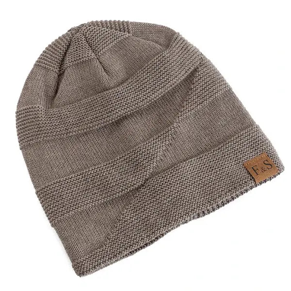 Unisex winter beanie acrylic knit fur lined warm cold weather